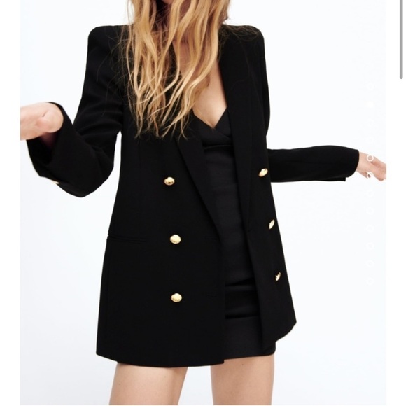 Zara Tailored Double Breasted Blazer Blogger Favorite - Picture 3 of 11